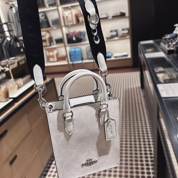 NWT Coach CP011 North South Mini Tote In Signature Canvas Silver/Glacier… - Picture 12 of 12